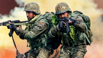 CRPF personnel during the operation. Two CoBRA battalions have been deployed to Manipur after receiving specialized training in gender sensitization and crowd management. (pti/representative)