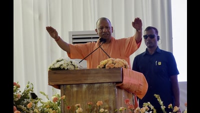 Uttar Pradesh Chief Minister Yogi Adityanath at Ghaziabad on Friday to lay foundation stones and inaugurate development projects. (Sakib Ali/Hindustan Times) Uttar Pradesh Chief Minister Yogi Adityanath at Ghaziabad on Friday to lay foundation stones and inaugurate development projects. (Sakib Ali/Hindustan Times)