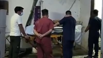 Mehta was seriously injured when he was supervising preparations under the tent and an iron bar from the makeshift structure suddenly fell on his head. (Pictured: Amar Mehta's remains in hospital) (ANI)