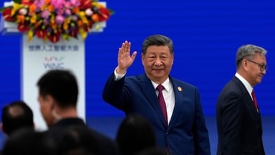 Chinese President Xi Jinping at the World AI Conference in Shanghai. Chinese President Xi Jinping at the World AI Conference in Shanghai.