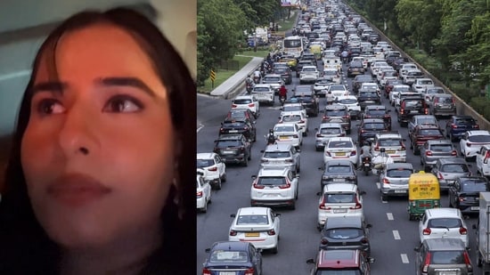 A woman described Noida’s daily traffic jams and said the congestion had ruined commuters’ peace of mind.