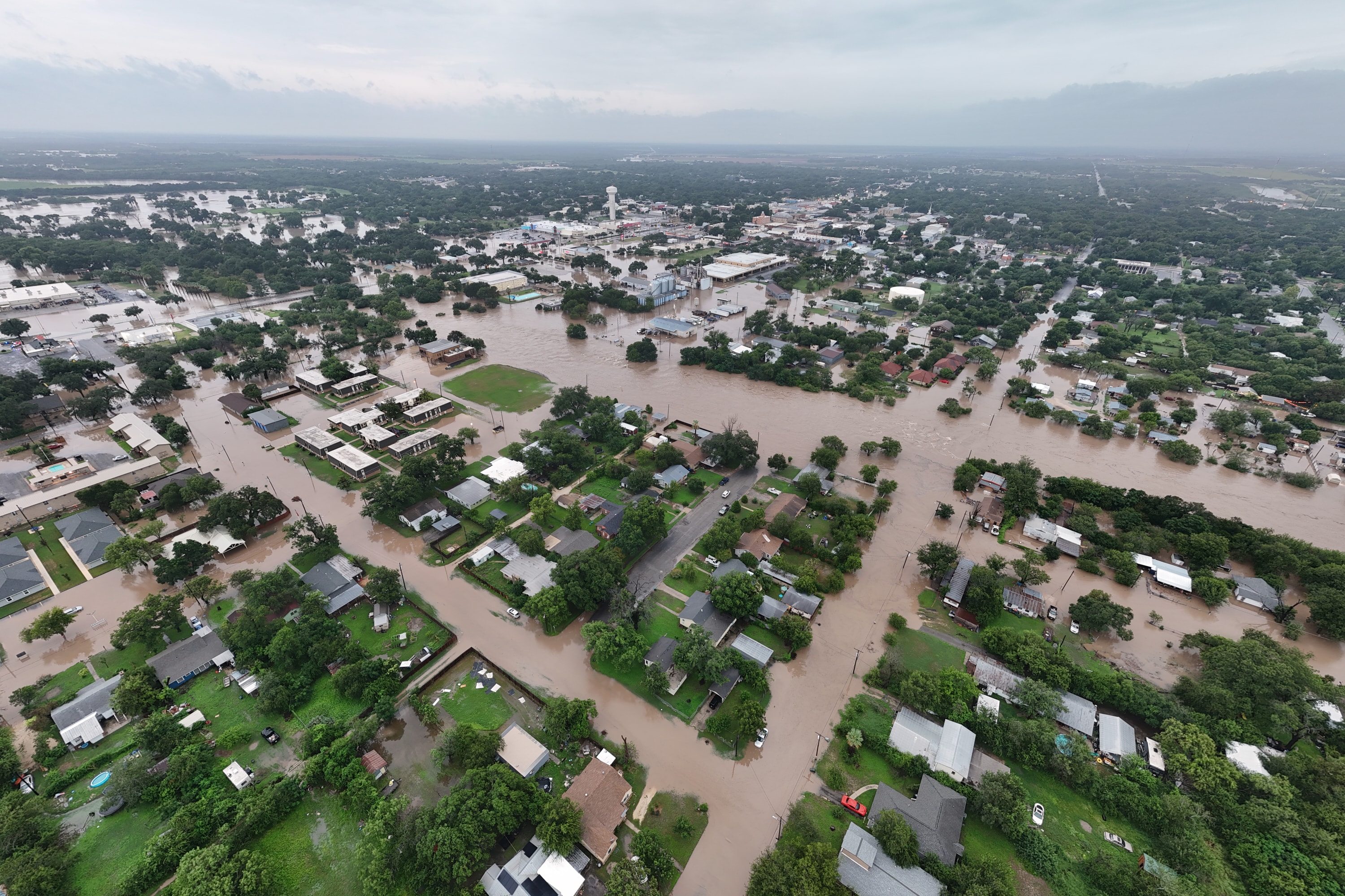 This aerial photo shows flooding in Uvalde, Texas (Medina Real Estate Photography via AP) This aerial photo shows flooding in Uvalde, Texas (Medina Real Estate Photography via AP)