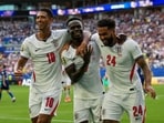 Bukayo Saka scored the hat-trick for England in the bronze medal match.