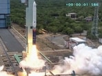At 12.10pm, the indigenously developed launch vehicle by Skyroot Aerospace injected four technology demonstration payloads on at an altitude of 450km at a 60-degree orbital inclination in the earth’s lower orbit. (@skyrootaerospaceofficial/PTI)