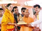 Chief minister Yogi Adityanath in Bijnor on Friday. (ANI PHOTO)