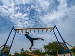 Gram it: After recording its hottest July day and night in two years on Thursday, with the maximum temperature of 39.2 degrees Celsius, Delhi is still under the heat spell. Here's how  a youngster was spotted playing at the Millennium Indraprastha Park, under a cloudy evening sky on Saturday. The IMD has forecast a generally cloudy sky for today with very light to light rain, making it a great time to enjoy the outdoors.