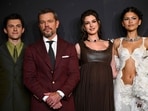 (From L) British actor Tom Holland, US actor, screenwriter and producer Matt Damon, US actress Anne Hathaway and US actress and singer Zendaya pose during a photocall ahead of the premiere of the film 'The Odyssey' at the Grand Rex in Paris on July 8, 2026.