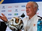 Didier Deschamps speaks during a news conference.