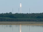 India's first private orbital rocket Vikram-1 lifts off from the Satish Dhawan Space Centre in Sriharikota, Andhra Pradesh,