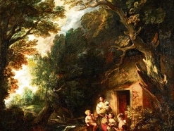The quiet yesterdays of family time and simple conversation weren’t that long ago. We can still reclaim them. (Above) The Cottage Door (1778-80), by Thomas Gainsborough. (Wikimedia)