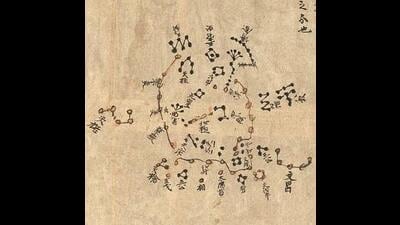An ancient Chinese star chart unearthed in the 7th century CE. (Wikimedia) An ancient Chinese star chart unearthed in the 7th century CE. (Wikimedia)
