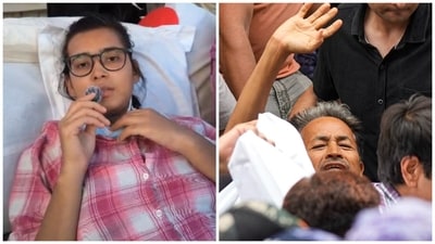 Student activist Neha Bora on Saturday claimed that Delhi Police tried to arrest protesters after Sonam Wangchuk was forcibly removed from Jantar Mantar. (HT/PTI) Student activist Neha Bora on Saturday claimed that Delhi Police tried to arrest protesters after Sonam Wangchuk was forcibly removed from Jantar Mantar. (HT/PTI)