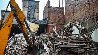 Mumbai, India. July 06, 2026 - Six people, including five children, died when a three-story house collapsed onto two neighbouring houses in Janta Nagar, Mankhurd. Mumbai, India. July 06, 2026. (Photo by Raju Shinde/HT Photo) (Raju Shinde) Mumbai, India. July 06, 2026 - Six people, including five children, died when a three-story house collapsed onto two neighbouring houses in Janta Nagar, Mankhurd. Mumbai, India. July 06, 2026. (Photo by Raju Shinde/HT Photo) (Raju Shinde)