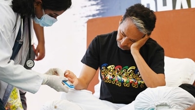 Wangchuk said on Friday that he lost nearly 20 percent of his body during his indefinite hunger strike. (Photo by Vipin Kumar/Hindustan Times) Wangchuk said on Friday that he lost nearly 20 percent of his body during his indefinite hunger strike. (Photo by Vipin Kumar/Hindustan Times)