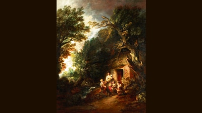 The quiet yesterdays of family time and simple conversation weren’t that long ago. We can still reclaim them. (Above) The Cottage Door (1778-80), by Thomas Gainsborough. (Wikimedia)