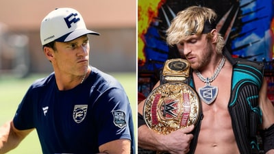 Tom Brady gave an open-handed slap to Logan Paul at Fanatics Fest. (Instagram) Tom Brady gave an open-handed slap to Logan Paul at Fanatics Fest. (Instagram)