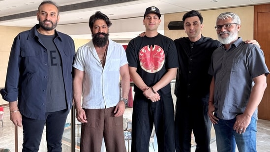 Rishab Rikhiram Sharma with the team of Ramayana