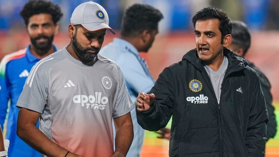 India's Rohit Sharma with head coach Gautam Gambhir