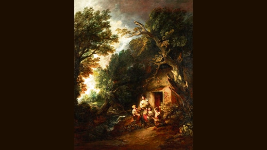 The quiet yesterdays of family time and simple conversation weren’t that long ago. We can still reclaim them. (Above) The Cottage Door (1778-80), by Thomas Gainsborough. (Wikimedia)