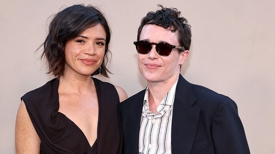 Julia Shiplett and Elliot Page attend 'The Odyssey' New York Premiere at AMC Lincoln Square Theater on July 14, 2026 in New York City.