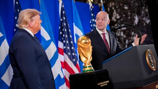 NEW YORK, NEW YORK - JULY 17: FIFA President Gianni Infantino has been criticised for his relationship with Donald Trump.