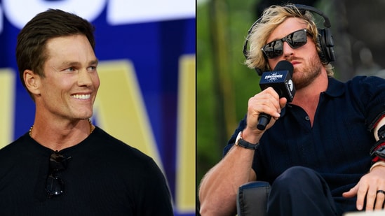 Videos circulating online show Tom Brady and Logan Paul standing face-to-face while Minnesota Timberwolves center Karl-Anthony Towns stood between them.
