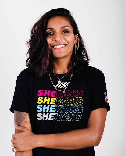 Aditi Chauhan, former Indian women’s football team captain. Aditi Chauhan, former Indian women’s football team captain.