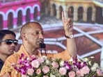 Chief minister Yogi Adityanath in Amroha on Saturday. (PTI PHOTO)