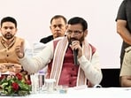 Chief minister during an event in Madhuban on Saturday. (HT)