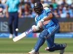 Rohit Sharma during the third ODI against England. (Steven Paston/PA via AP)