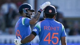 Virat Kohli (74) and Rohit Sharma (138) added 113 for the second wicket but the middle and lower order failed to capitalise on their efforts.(AFP)