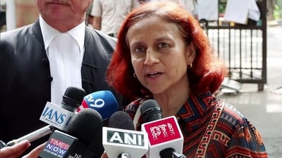 Gitanjali J Angmo, wife of environmentalist Sonam Wangchuk, speaks to the media after the Delhi High Court hearing on Sonam Wangchuk's plea to be transferred to another hospital from Safdarjung Hospital. (ANI Video Grab) Gitanjali J Angmo, wife of environmentalist Sonam Wangchuk, speaks to the media after the Delhi High Court hearing on Sonam Wangchuk's plea to be transferred to another hospital from Safdarjung Hospital. (ANI Video Grab)