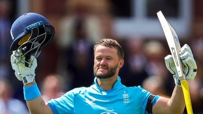 Ben Duckett scored his fourth ODI century. He fell for 141 off 135 balls. (ANI Pic Service)