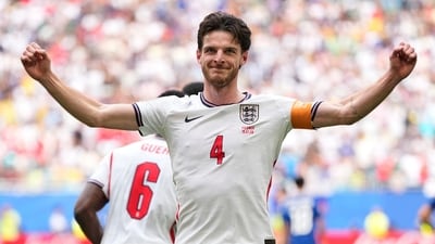 It was Declan Rice who opened the scoring for England in the 3rd minute of the game to stun France early in the clash. (AP) It was Declan Rice who opened the scoring for England in the 3rd minute of the game to stun France early in the clash. (AP)