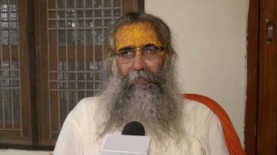 Mahant Dinendra Das speaks to the media in Ayodhya on Sunday. (ANI VIDEO GRAB) Mahant Dinendra Das speaks to the media in Ayodhya on Sunday. (ANI VIDEO GRAB)