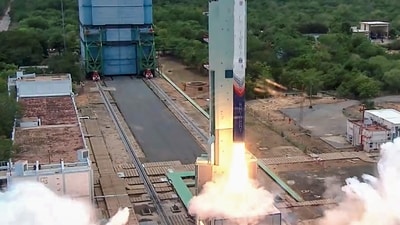 Vikram-1, India's first private orbital rocket launch, lifts off from the Satish Dhawan Space Centre, in Sriharikota, Andhra Pradesh (@skyrootaerospaceofficial via PTI) Vikram-1, India's first private orbital rocket launch, lifts off from the Satish Dhawan Space Centre, in Sriharikota, Andhra Pradesh (@skyrootaerospaceofficial via PTI)