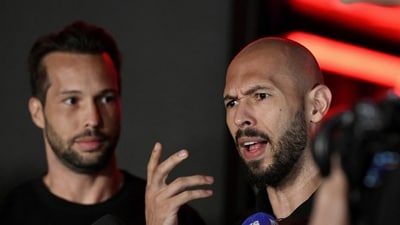 Andrew Tate and Tristan Tate were arrested by federal authorities in Miami on Saturday. The U.S. Marshals Service confirmed the arrest. Inquam Photo/Eduard Vinatoru Image via Reuters (via Reuters)