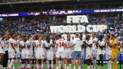 Soccer Football - FIFA World Cup 2026 - Bronze Final - France v England - Miami Stadium, Miami Gardens, Florida, U.S. - July 18, 2026 England players celebrate on the podium after winning the Bronze Final (IMAGN IMAGES via Reuters) Soccer Football - FIFA World Cup 2026 - Bronze Final - France v England - Miami Stadium, Miami Gardens, Florida, U.S. - July 18, 2026 England players celebrate on the podium after winning the Bronze Final (IMAGN IMAGES via Reuters)