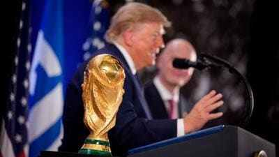US President Donald Trump speaks alongside FIFA President Gianni Infantino at a FIFA Reception at Trump Tower on July 17, 2026 in New York City. (Getty Images via AFP) US President Donald Trump speaks alongside FIFA President Gianni Infantino at a FIFA Reception at Trump Tower on July 17, 2026 in New York City. (Getty Images via AFP)