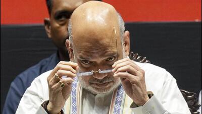 Union home minister Amit Shah in Kolkata on Sunday. (PTI) Union home minister Amit Shah in Kolkata on Sunday. (PTI)