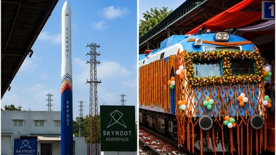 India is making history with the launch of Vikram-1 and the debut of a hydrogen train. (@NayabSainiBJP and @skyrootaerospaceofficial) India is making history with the launch of Vikram-1 and the debut of a hydrogen train. (@NayabSainiBJP and @skyrootaerospaceofficial)