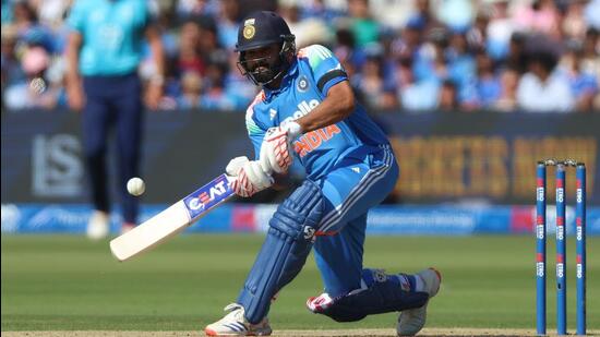 Rohit Sharma during the third ODI against England. (Steven Paston/PA via AP)