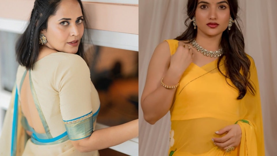 <p>టాలీవుడ్ టాలెంటెడ్ యాక్ట్రెస్ అనసూయ, సిరి హన్మంత్ ఇలా చీరకట్టులో మెరిశారు. వీళ్ల లేటెస్ట్ పిక్స్ తెగ వైరల్ గా మారాయి. </p>(instagram)