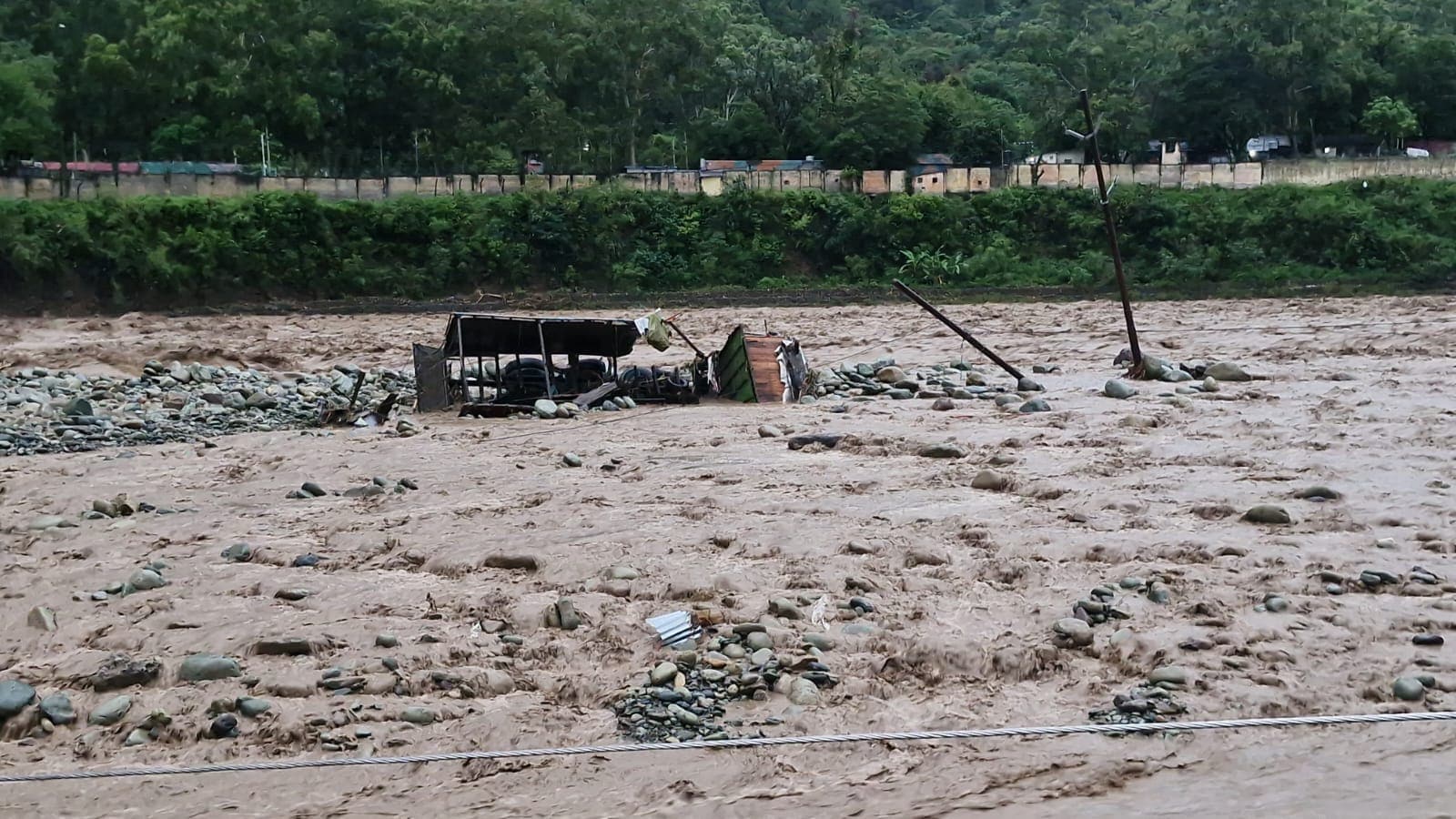 River in spate as heavy rain triggered flash flood. River in spate as heavy rain triggered flash flood.