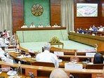 Union Minister of Minority Affairs & Parliamentary Affairs, Kiren Rijiju, holds a meeting with floor leaders of Political Parties at Parliament House, in New Delhi
