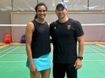 PV Sindhu (L) with Wayne Lombard. (HT)
