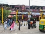 The Botanical Garden station that connects the Blue Line and Magenta Line, saw an average daily footfall of 271,000 passengers in June, ahead of the Kashmere Gate’s 257,000, the DMRC said. (Sunil Ghosh/HT Photo)