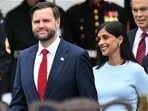 US Vice President JD Vance with Second Lady Usha Vance. The couple announced the birth of their fourth child.