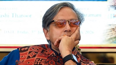 Congress MP Shashi Tharoor attends a two-day literary festival, 'Royal Festival of Letters', held to honor the literary legacy of Princess Aswathi Thirunal Gauri Lakshmi Bayi of the Travancore royal family, in New Delhi on Friday. (that I) Congress MP Shashi Tharoor attends a two-day literary festival, 'Royal Festival of Letters', held to honor the literary legacy of Princess Aswathi Thirunal Gauri Lakshmi Bayi of the Travancore royal family, in New Delhi on Friday. (that I)