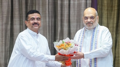 Adhikari said that during Shah's three-day visit to West Bengal, the Union home minister wrote him a letter in Bengali. (@AmitShah) Adhikari said that during Shah's three-day visit to West Bengal, the Union home minister wrote him a letter in Bengali. (@AmitShah)